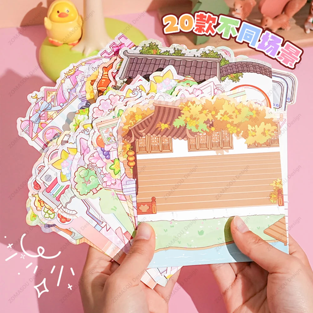 Cute Animals - 20 Mini Scenes Stickers Collection