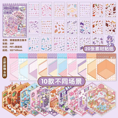 10 Miniature Capybara Sticker Scenes