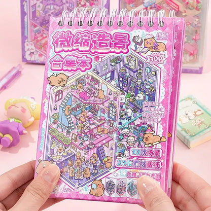 10 Miniature Capybara Sticker Scenes