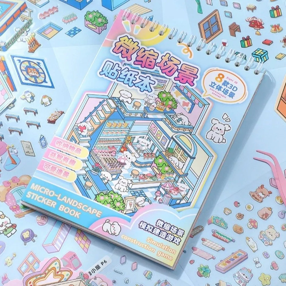 Cute Puppy 3D Landscape Sticker Book