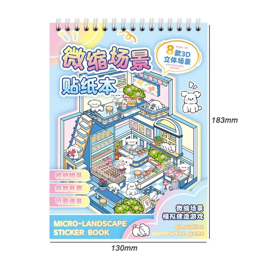 Cute Puppy 3D Landscape Sticker Book