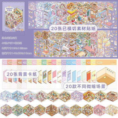 20 Mini Scenes Landscape Stickers Collection