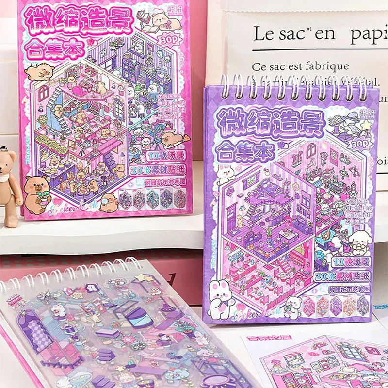 10 Miniature Capybara Sticker Scenes