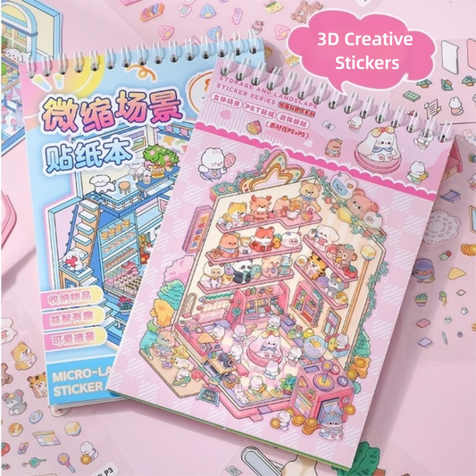 Cute Puppy 3D Landscape Sticker Book