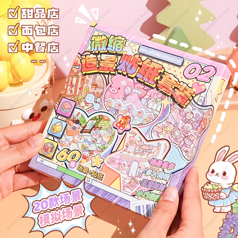 Cute Animals - 20 Mini Scenes Stickers Collection