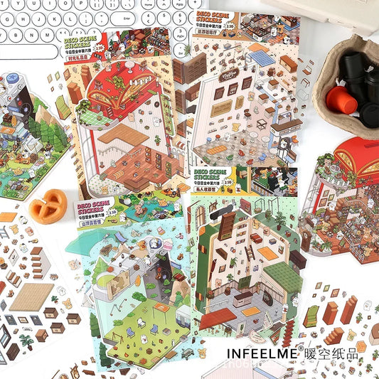Cute Rabbit and Bear Lifestyle Scenes