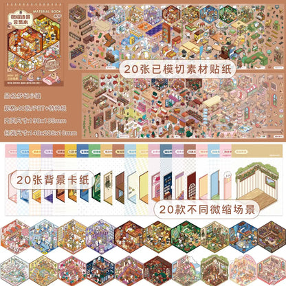 20 Mini Scenes Landscape Stickers Collection
