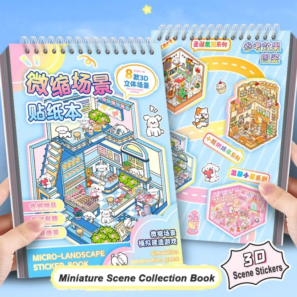 Cute Puppy 3D Landscape Sticker Book